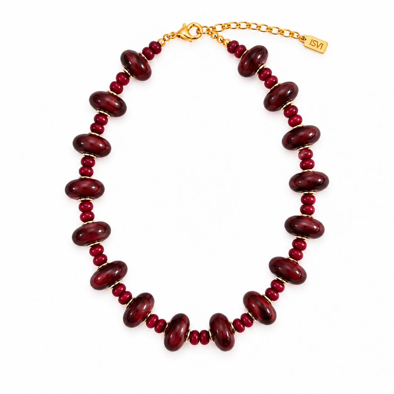 Burgundy Resin Statement Necklace