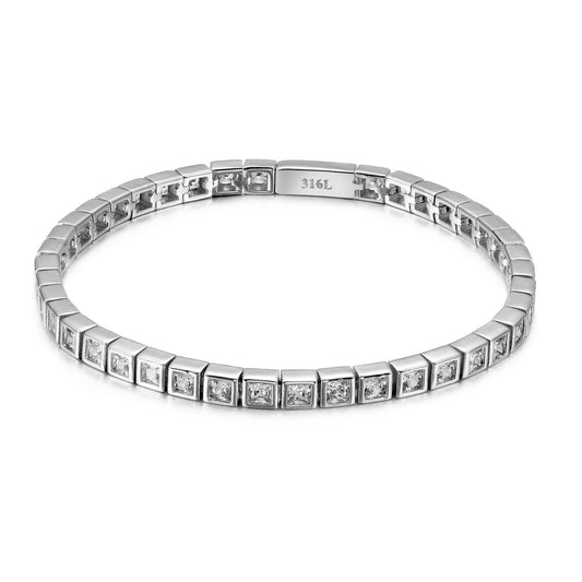 Box Tennis Chain Bracelet – Stainless Steel