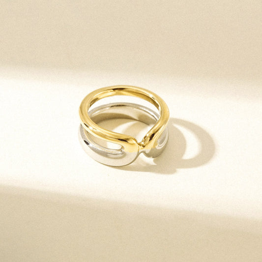 Vana Two Tone Stainless Steel Ring