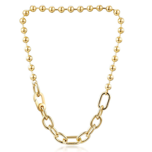 Bold Mixed-Link Stainless Steel Necklace – Modern & Trendy
