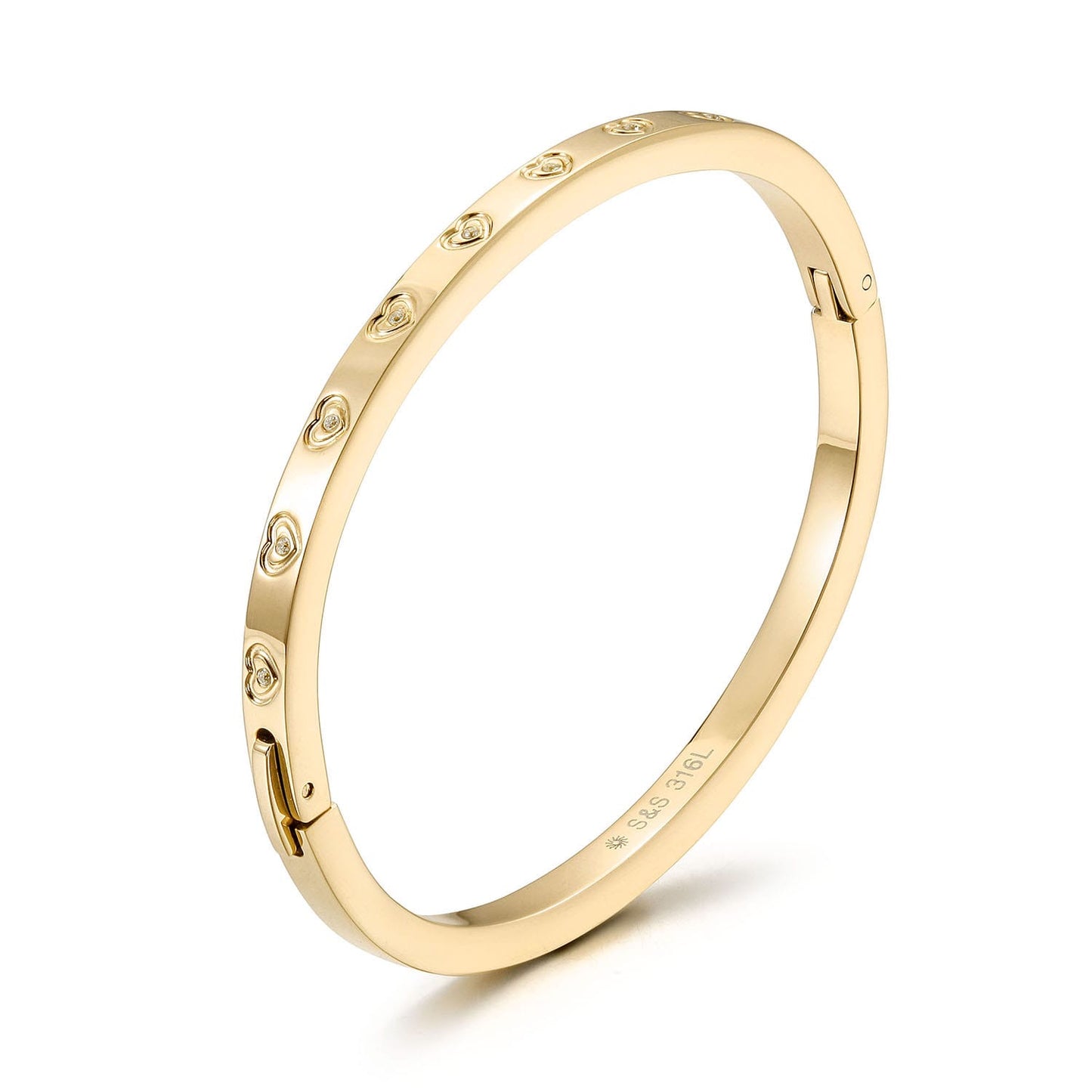 Love-Inspired Bangle – Stainless Steel (Gold or Silver)