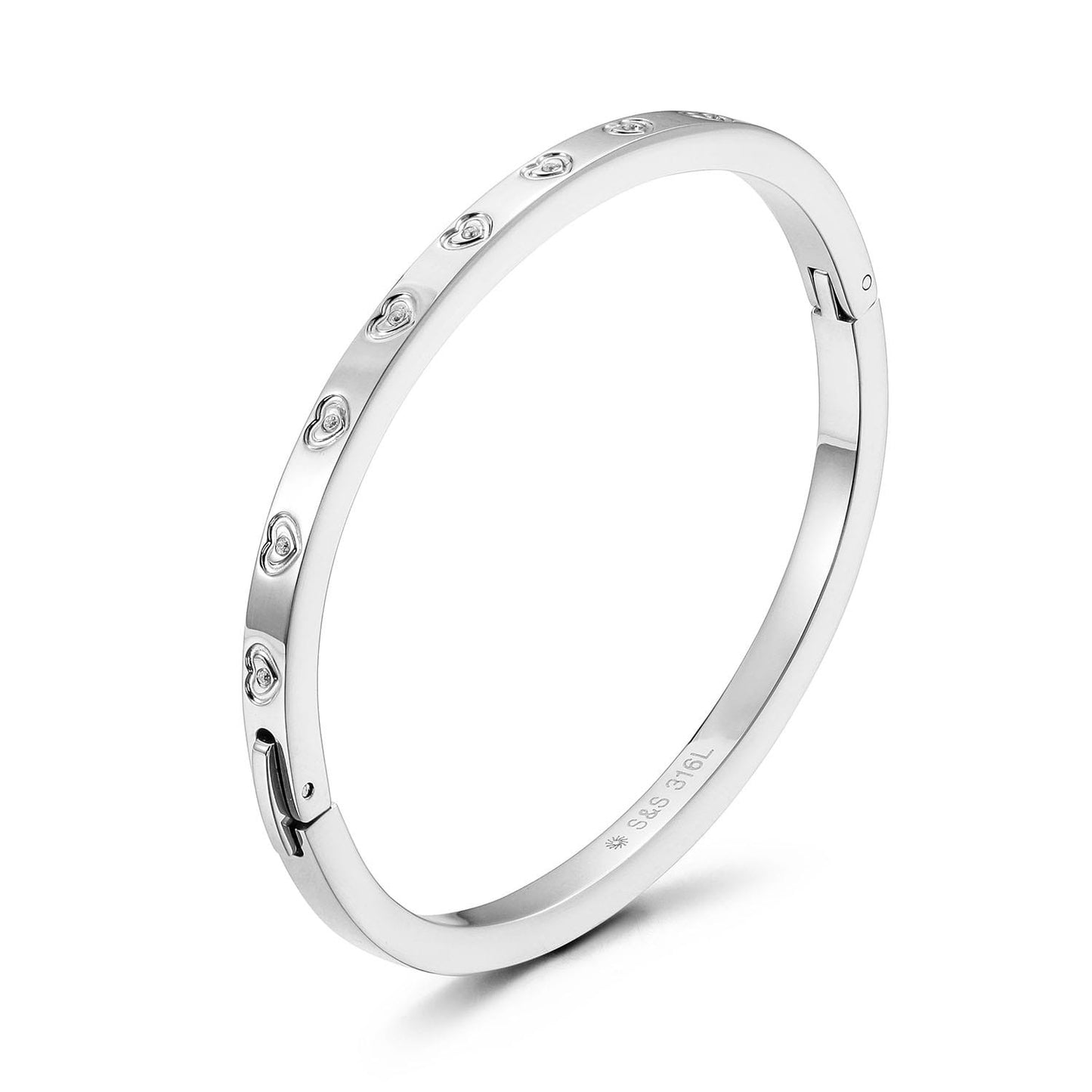Love-Inspired Bangle – Stainless Steel (Gold or Silver)
