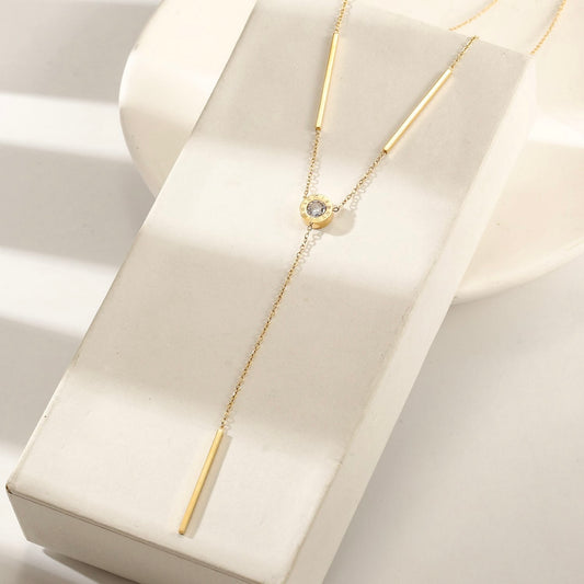 Minimalist Y-Drop Pendant Necklace