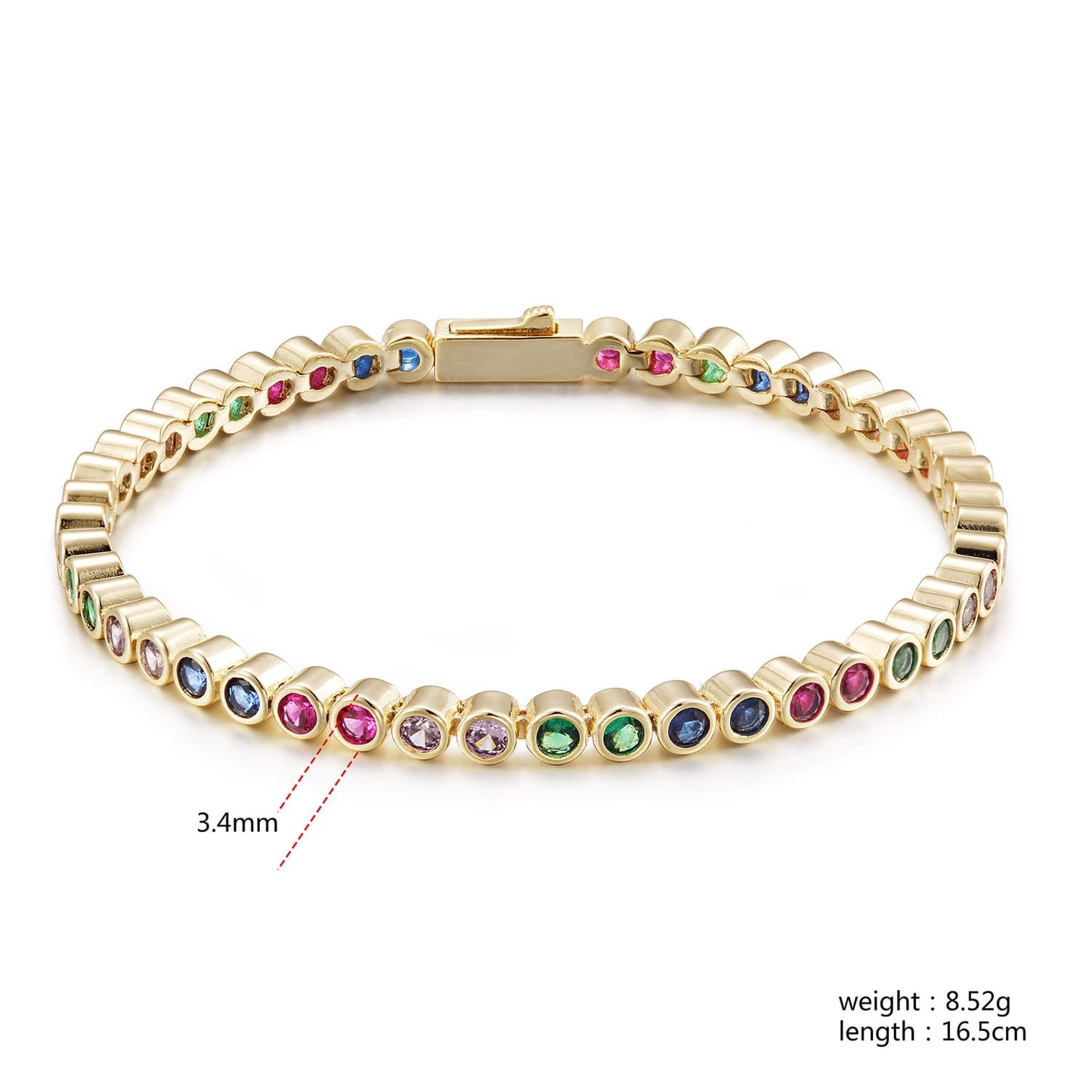 Rainbow Bezel Tennis Bracelet