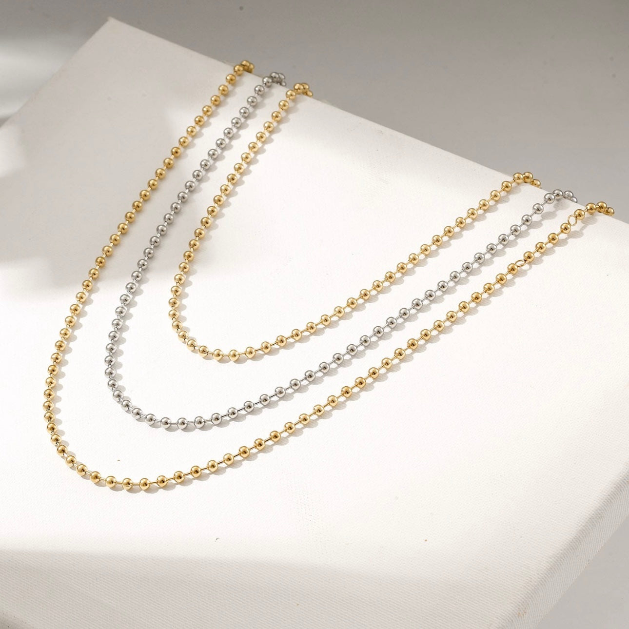Minimalist Ball Chain Necklace – Stainless Steel