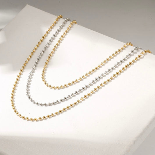 Minimalist Ball Chain Necklace – Stainless Steel
