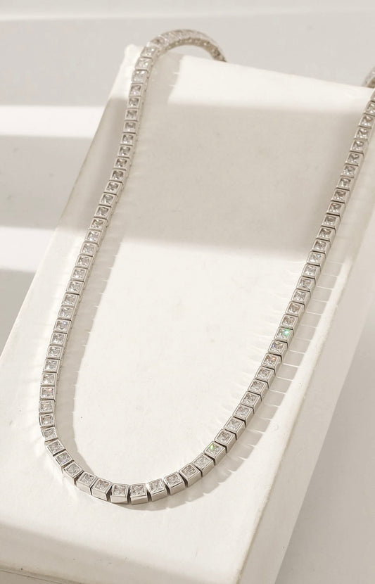 Box Tennis Chain Necklace – Stainless Steel