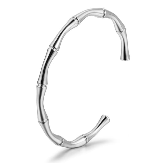 Bamboo Cuff Bracelet – 316L Stainless Steel