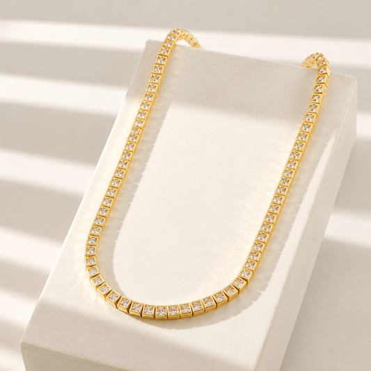 Box Tennis Chain Necklace – Stainless Steel