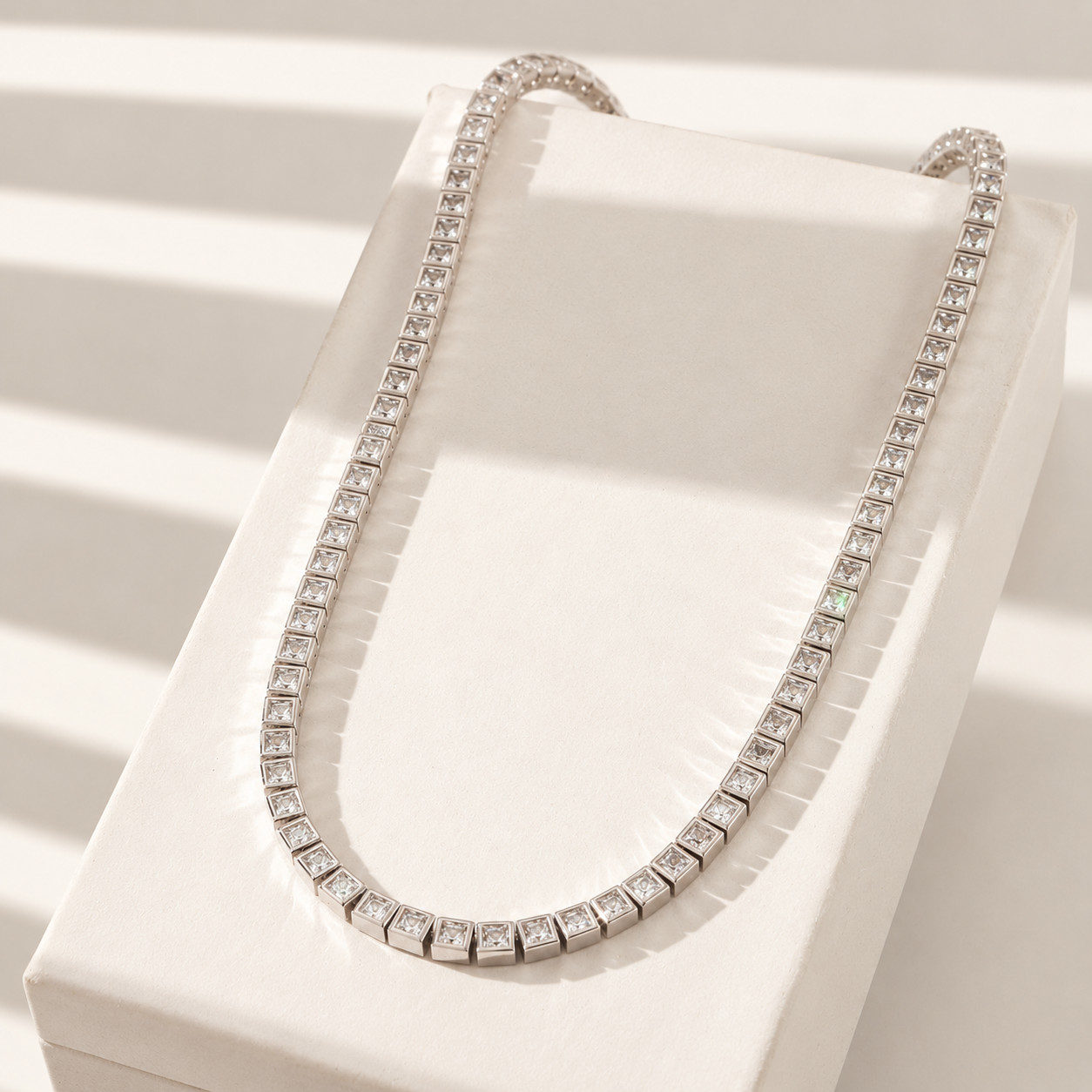 Box Tennis Chain Necklace – Stainless Steel