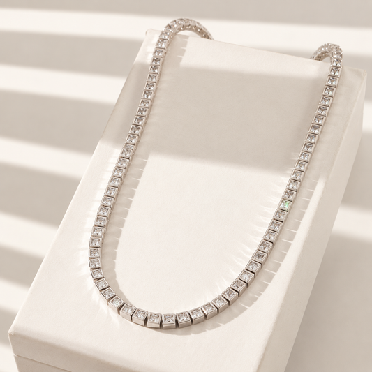 Box Tennis Chain Necklace – Stainless Steel