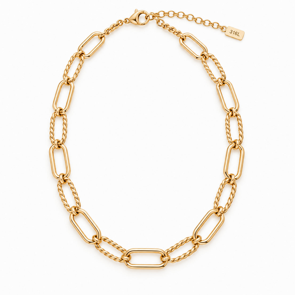 Twisted Link Chain Necklace
