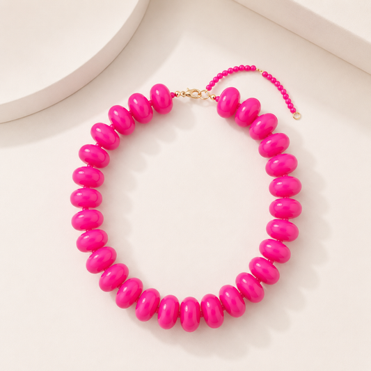 Oversized Resin Beaded Necklace