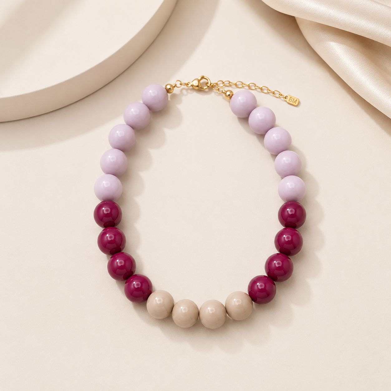 Colorblock Oversized Beaded Necklace