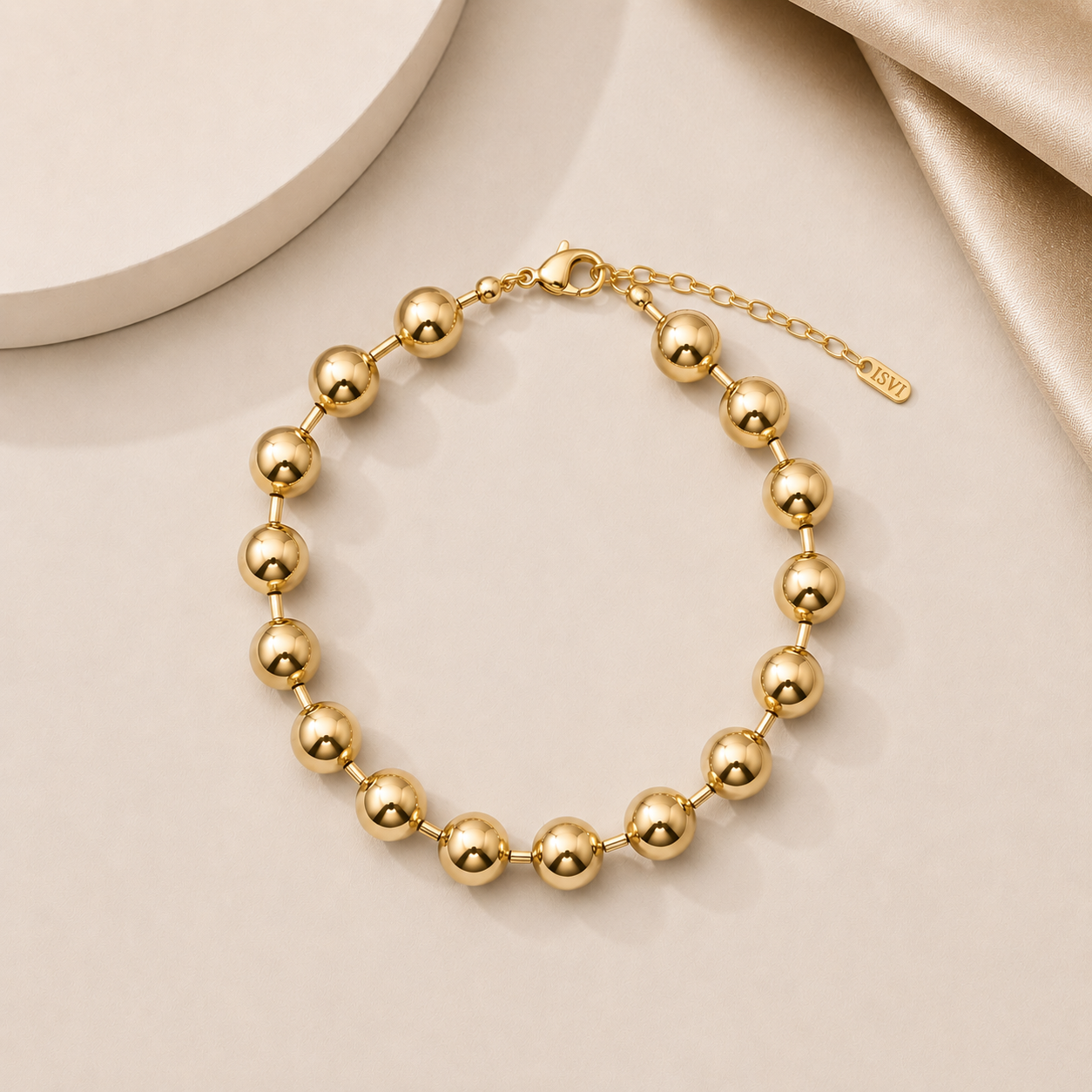 Gold Sphere Statement Necklace – Handmade