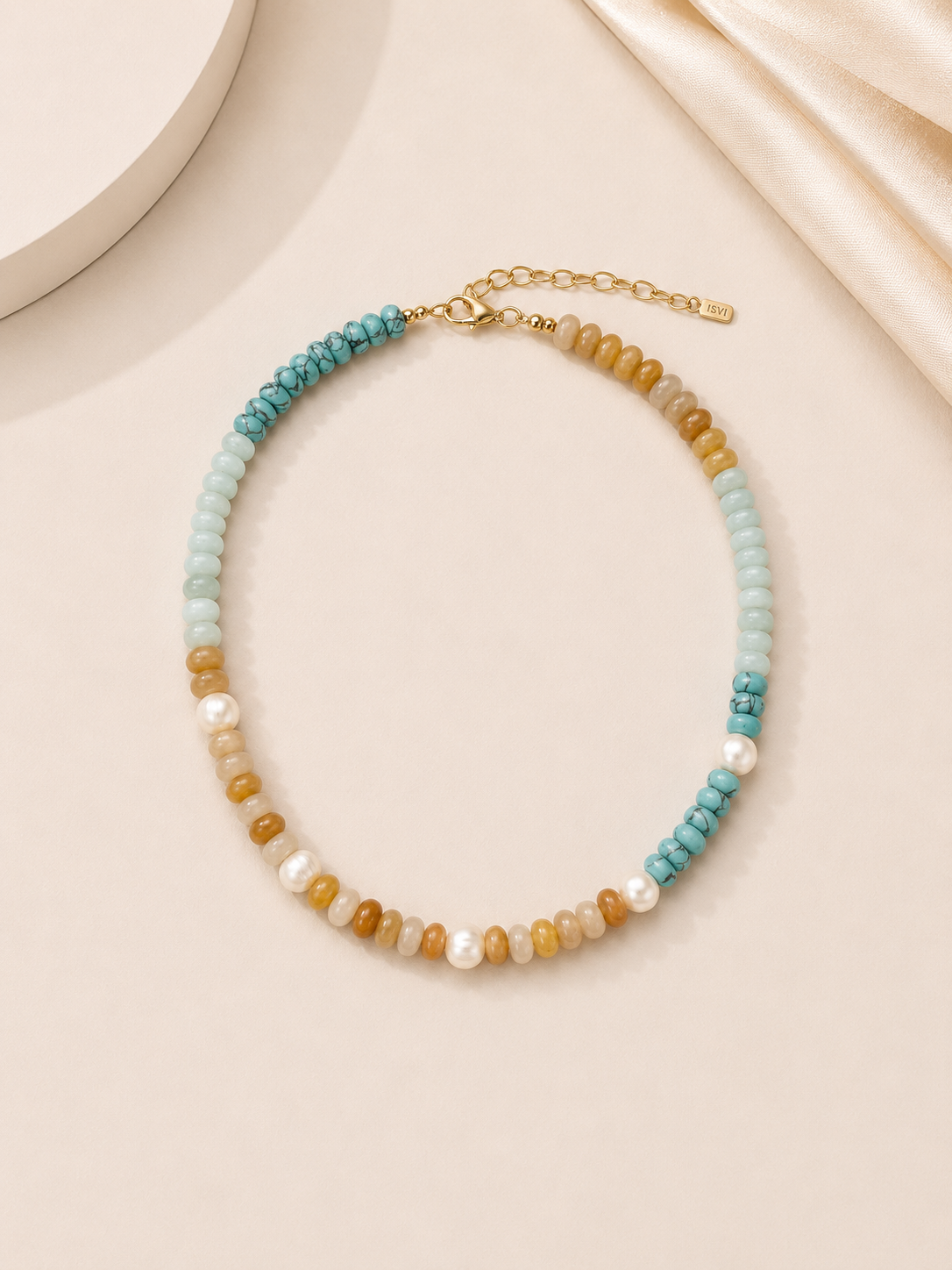 Amalfi Tide Necklace – Freshwater Pearls & Agate