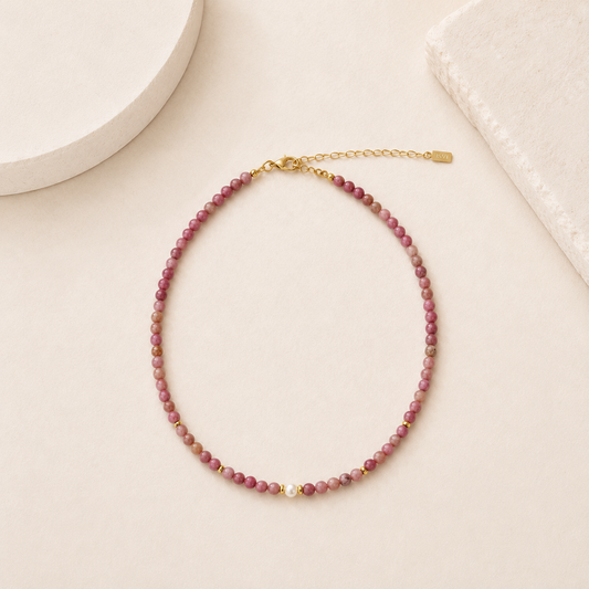 Rosata Pearl Necklace β Rhodochrosite & Freshwater Pearl Choker