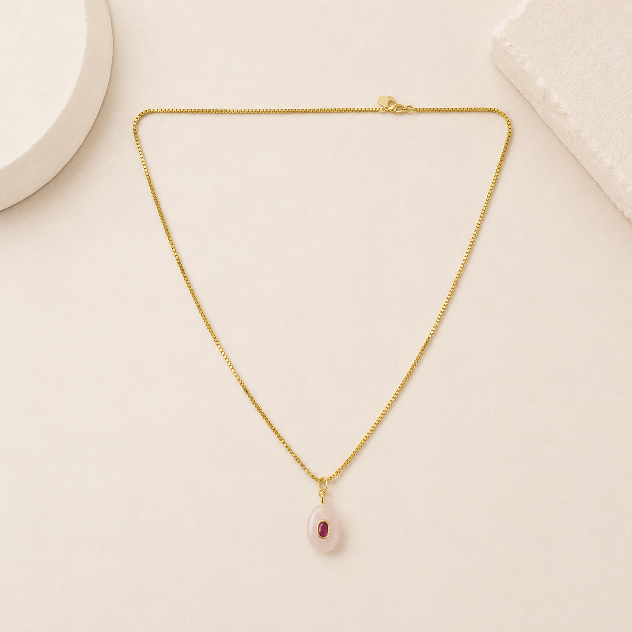 Luna Rosa Necklace – Rose Quartz Pendant Necklace