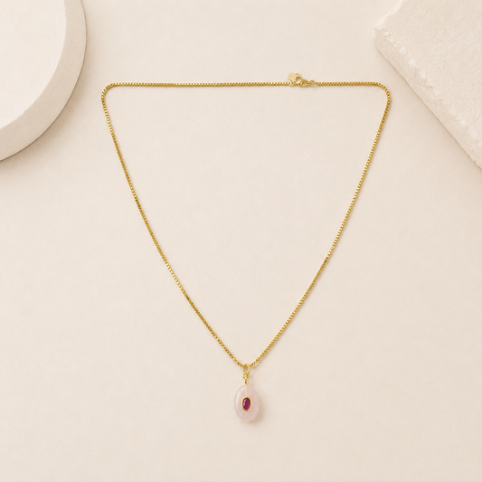 Luna Rosa Necklace – Rose Quartz Pendant Necklace