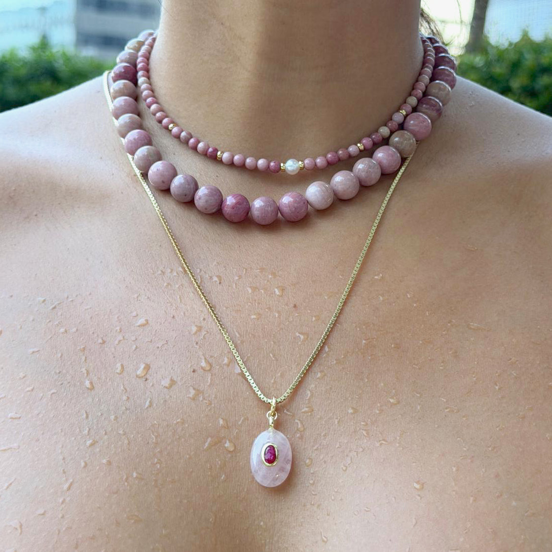 Rosata Necklace – Rhodochrosite Stone Necklace