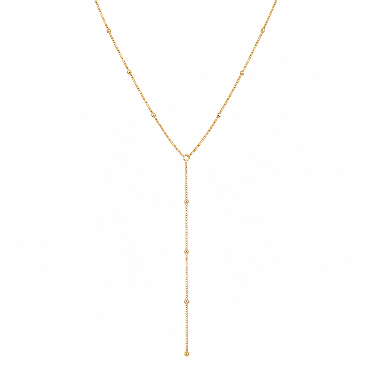 Beaded Drop Lariat Necklace
