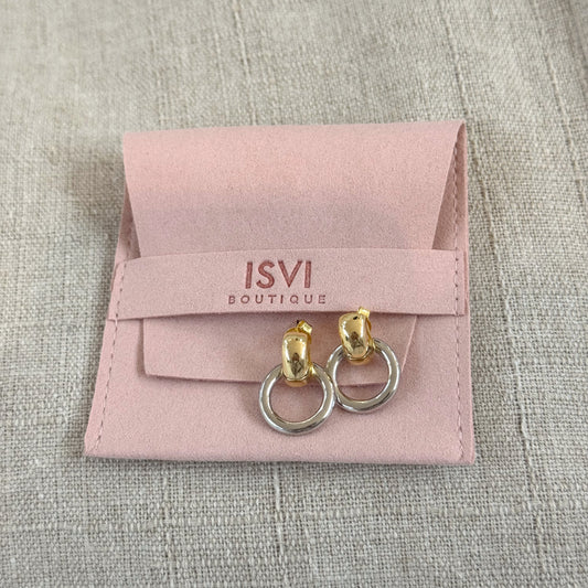 Modern Duo Hoop Earrings – Sterling Silver & 18K Gold Plated