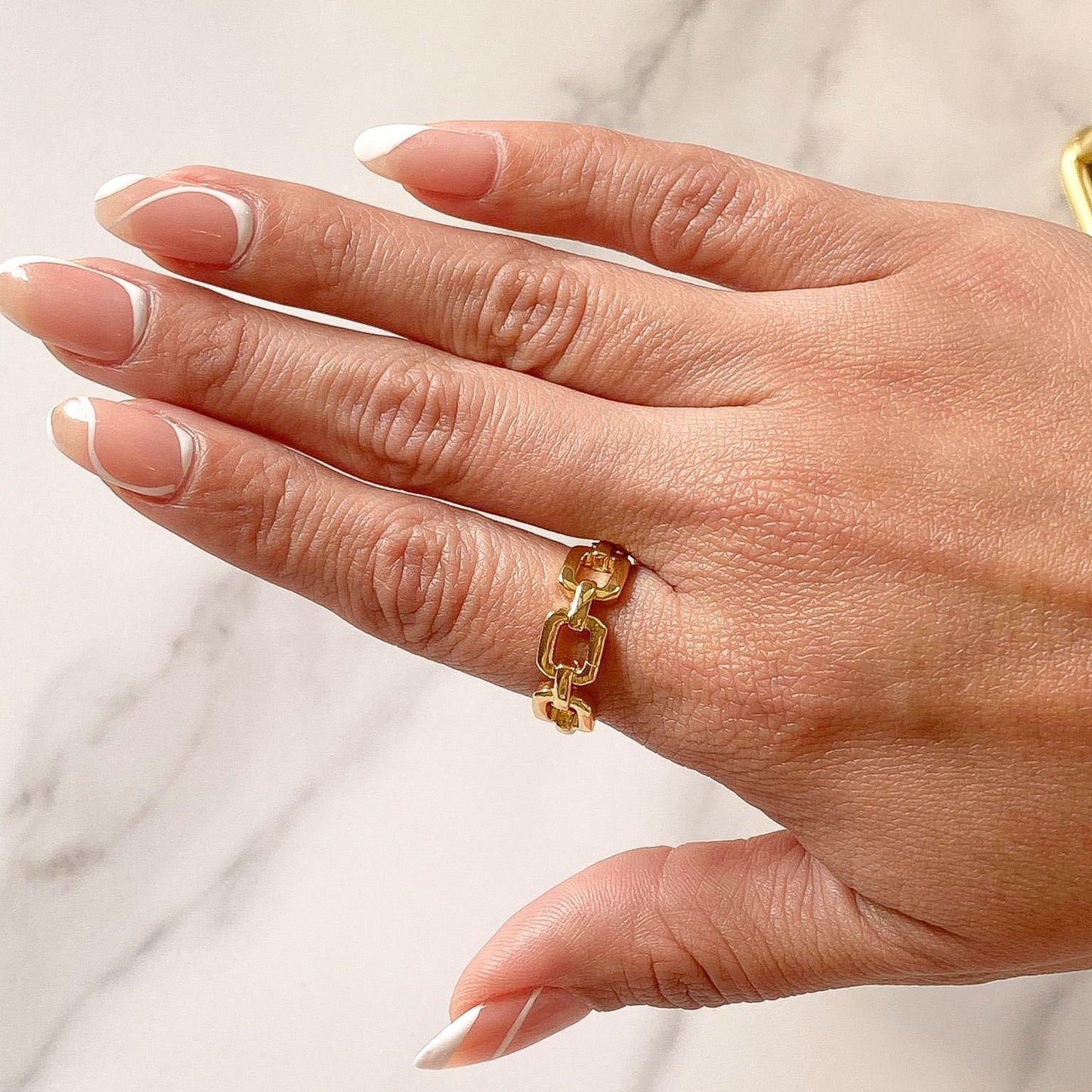 Becca gold-filled ring, water resistant, adjustable and hypoallergenic ring, made in in Brazil