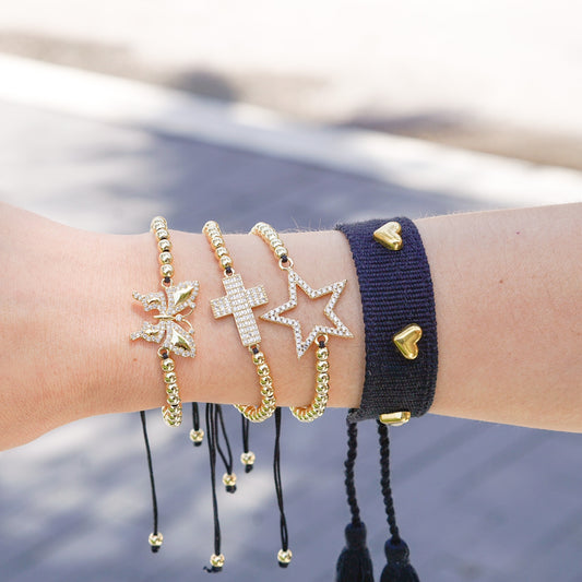 Beaded Charm Gold Filled Bracelet