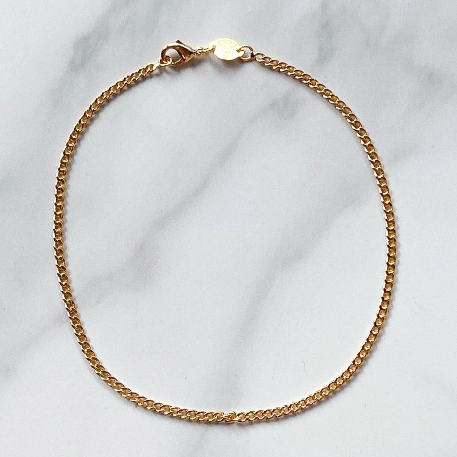 Lili Thin Cuban Link Gold-filled 11" anklet by ISVI Boutique
