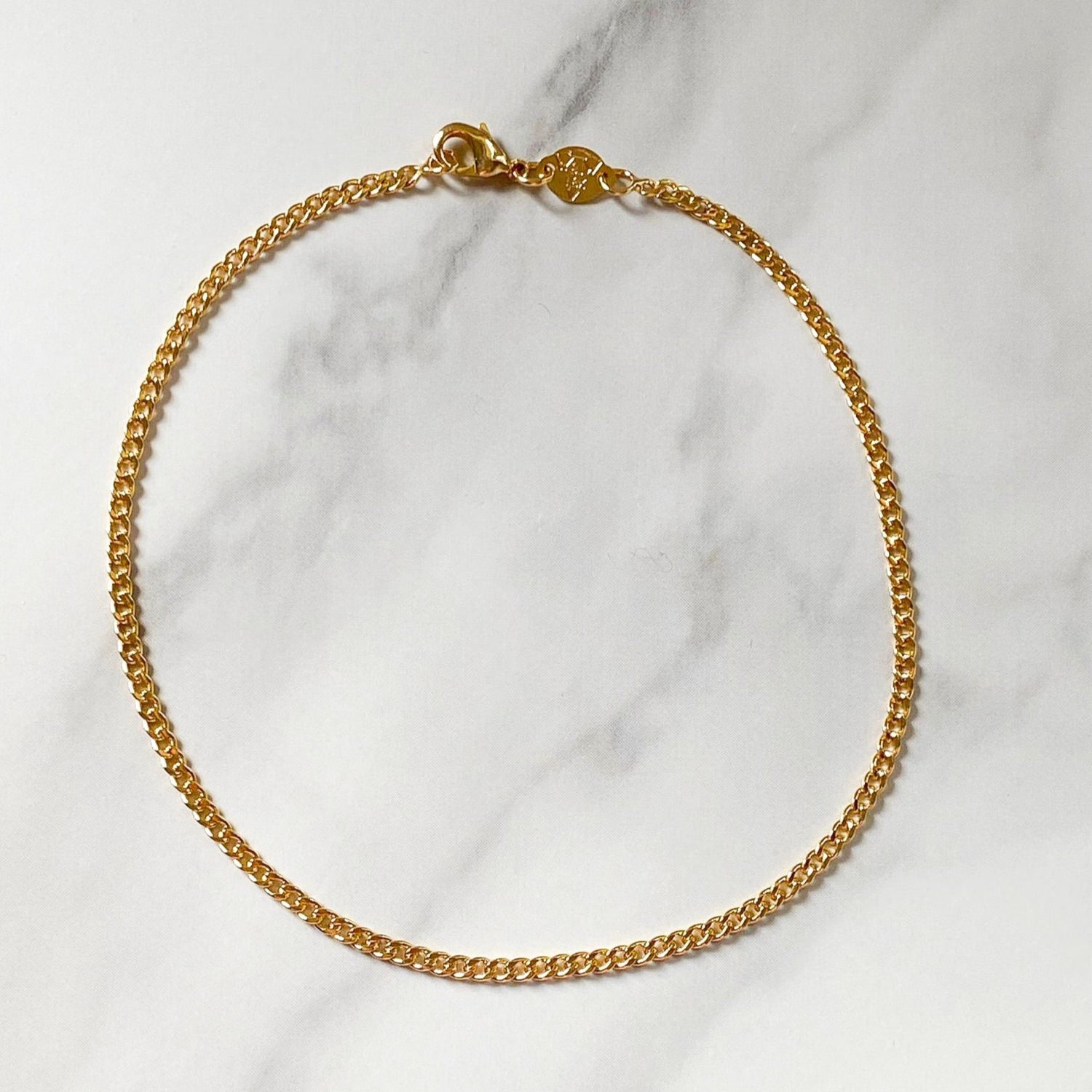 Lili Thin Cuban Link Gold-filled anklet 11" by ISVI Boutique