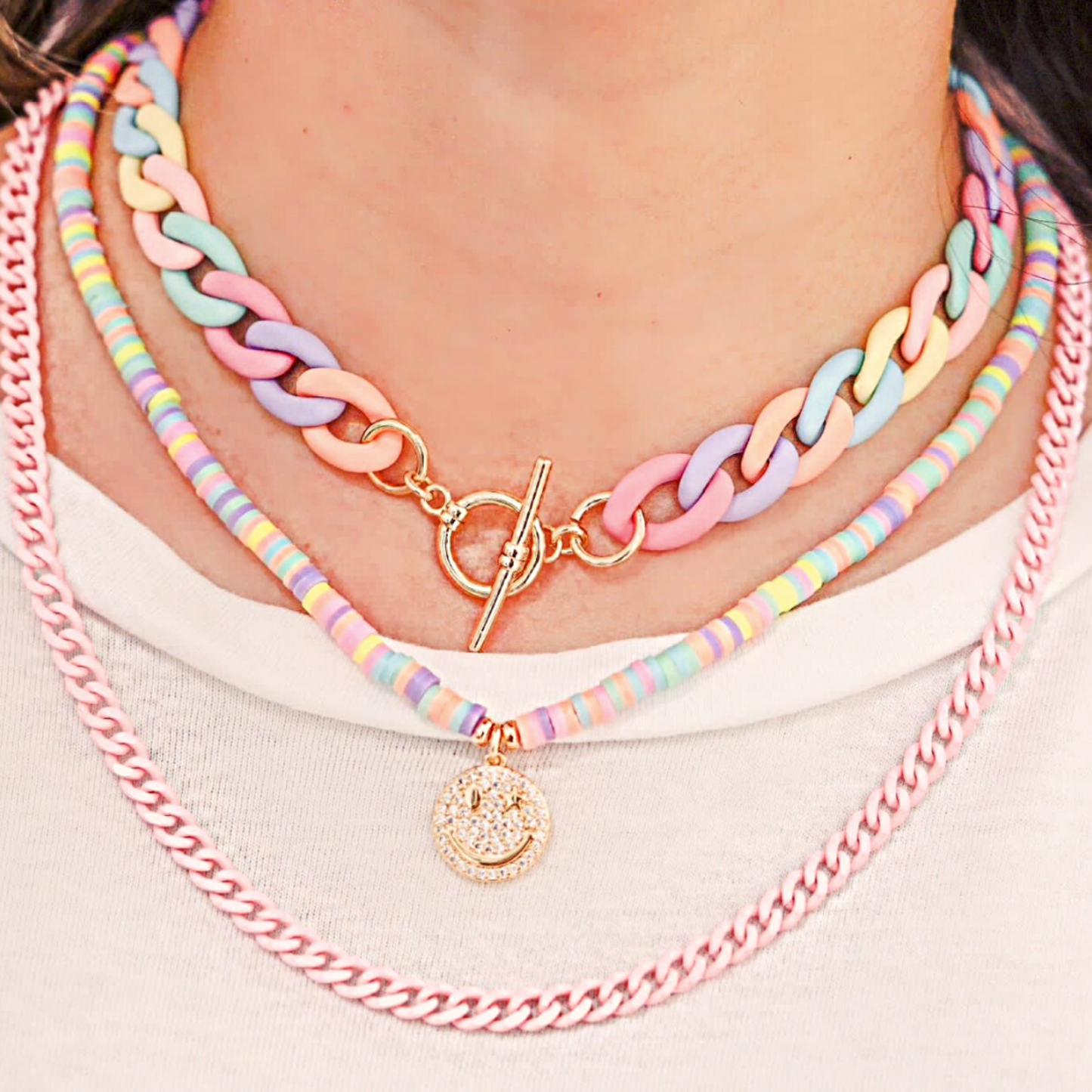 Puka Pastel Colors Necklace