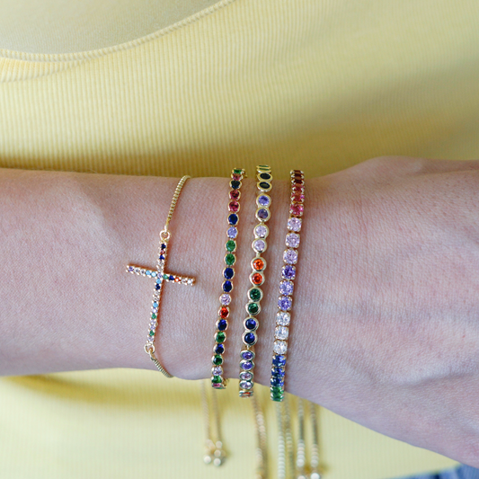 Rainbow Cross Bracelet