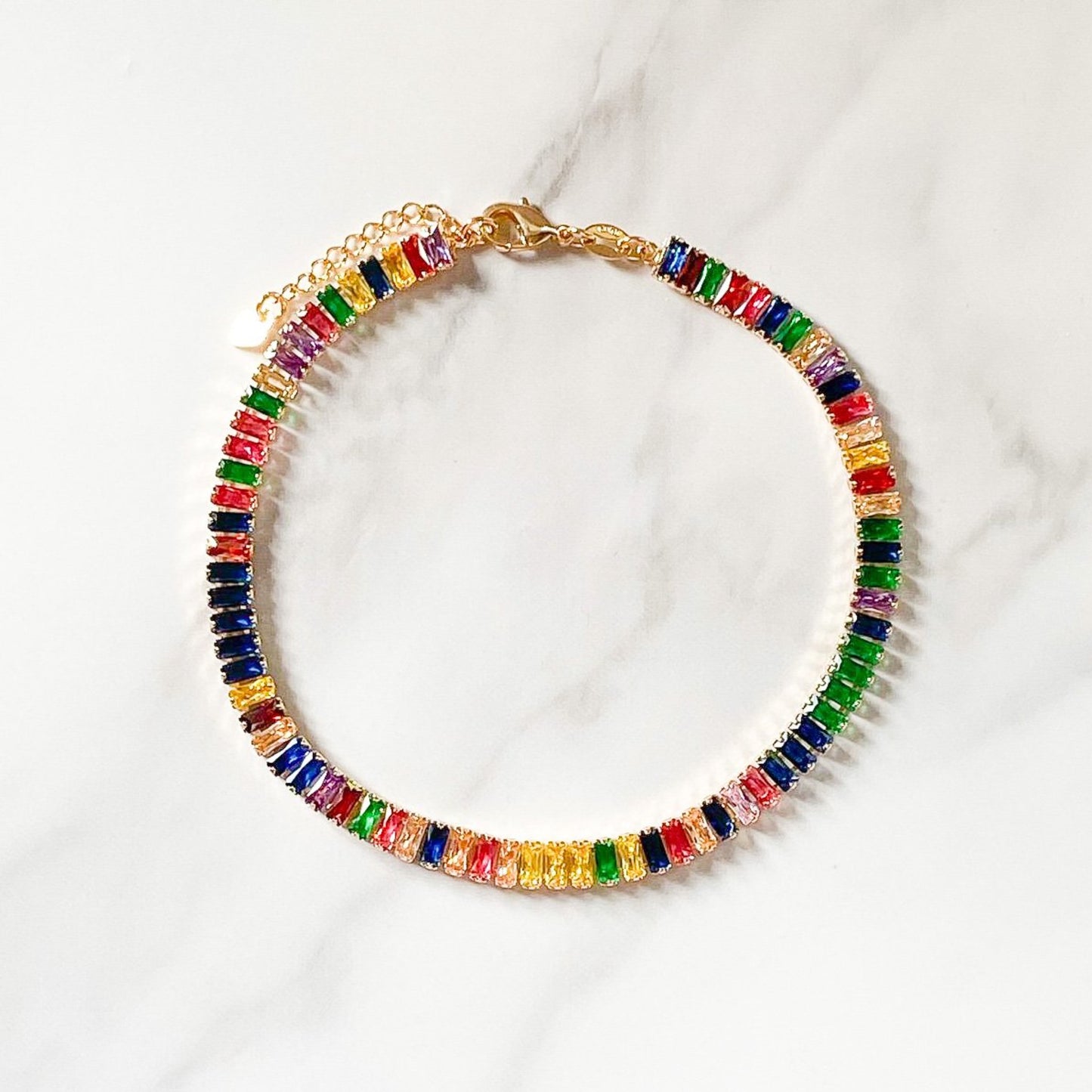 Rainbow Gold-Filled Anklet