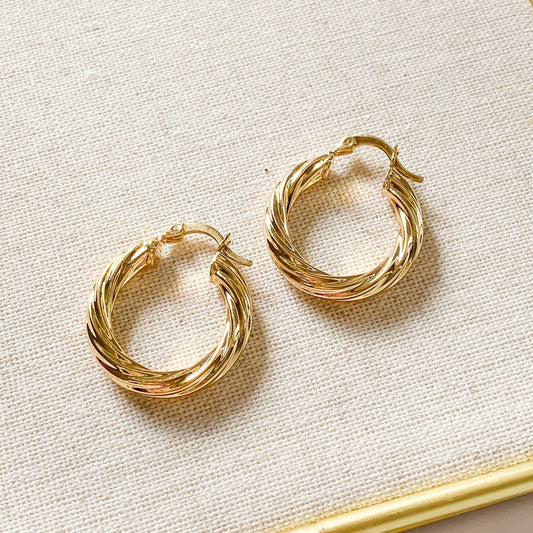 Rope gold-filled hoops by ISVI Boutique