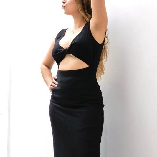 Sara Black Midi Dress