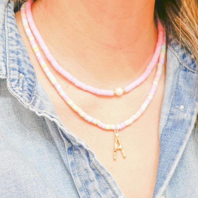 Spring Initial Puka Necklace