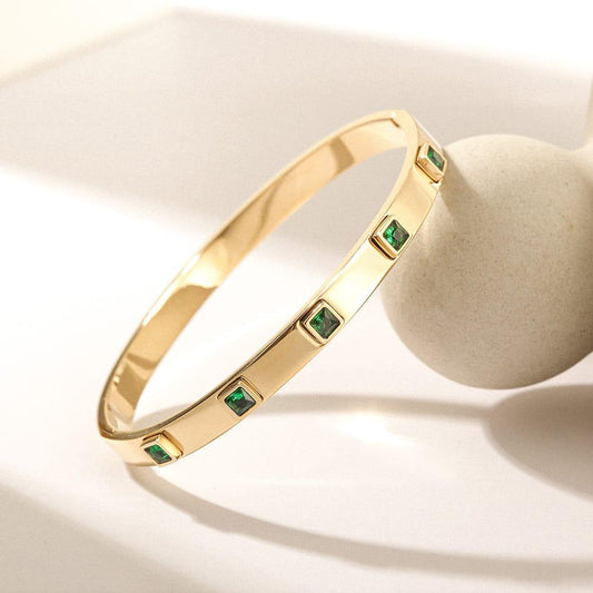Stainless Steel Green Bangles