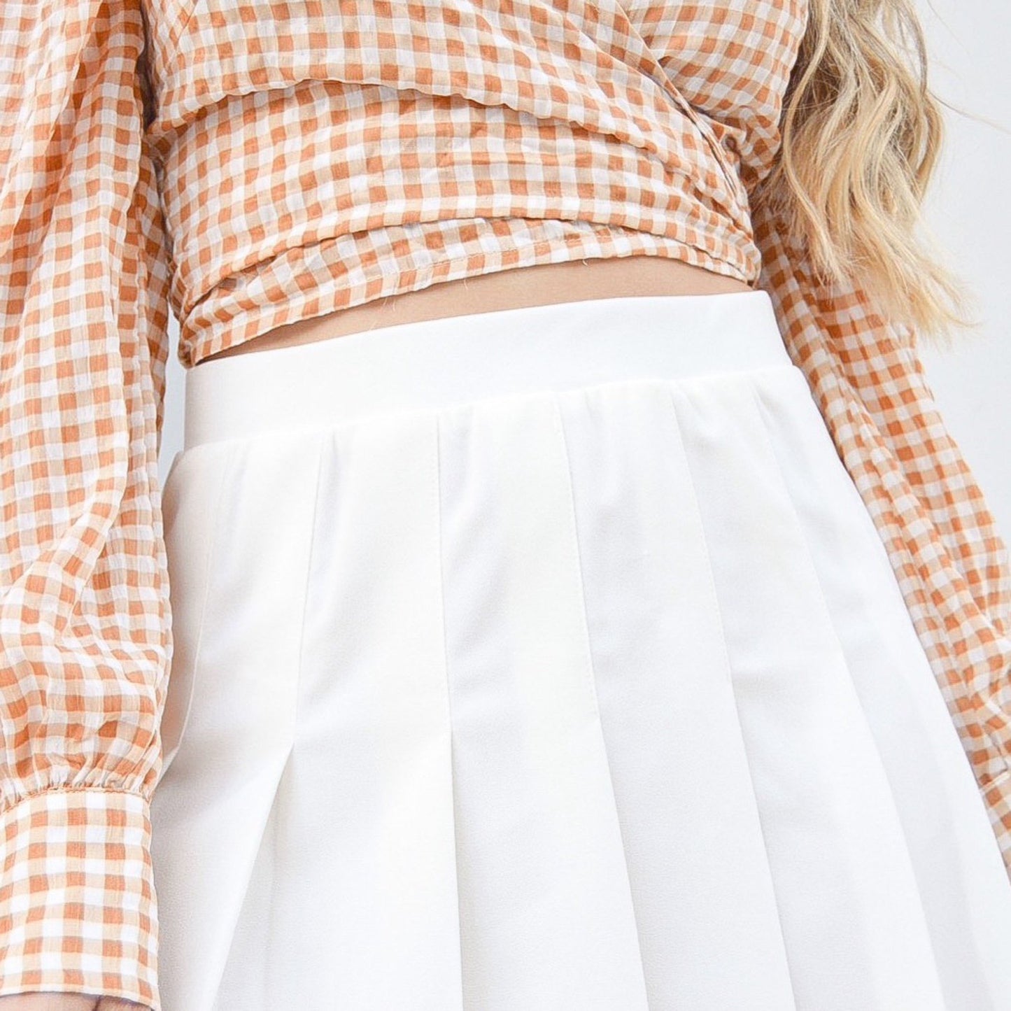 Tessa Pleated White Skirt