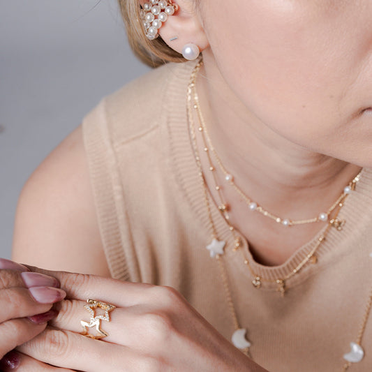 Triple Pearls Ear  Cuff