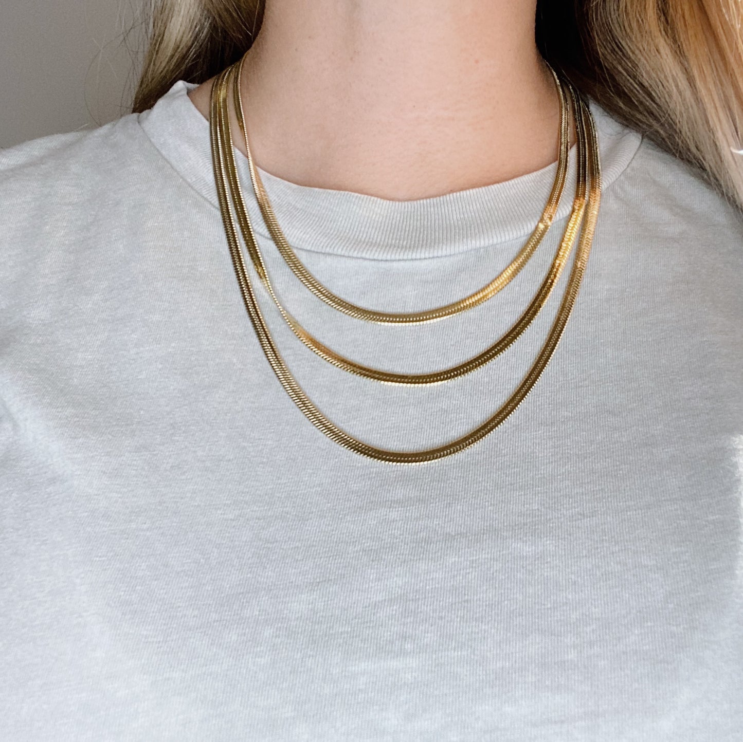 Herringbone Necklace, gold-plated 18K. ISVI Boutique, Miami