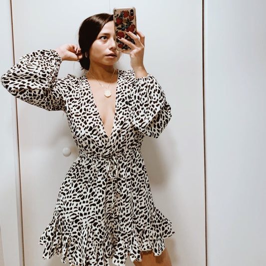 Amy Leopard BW Dress