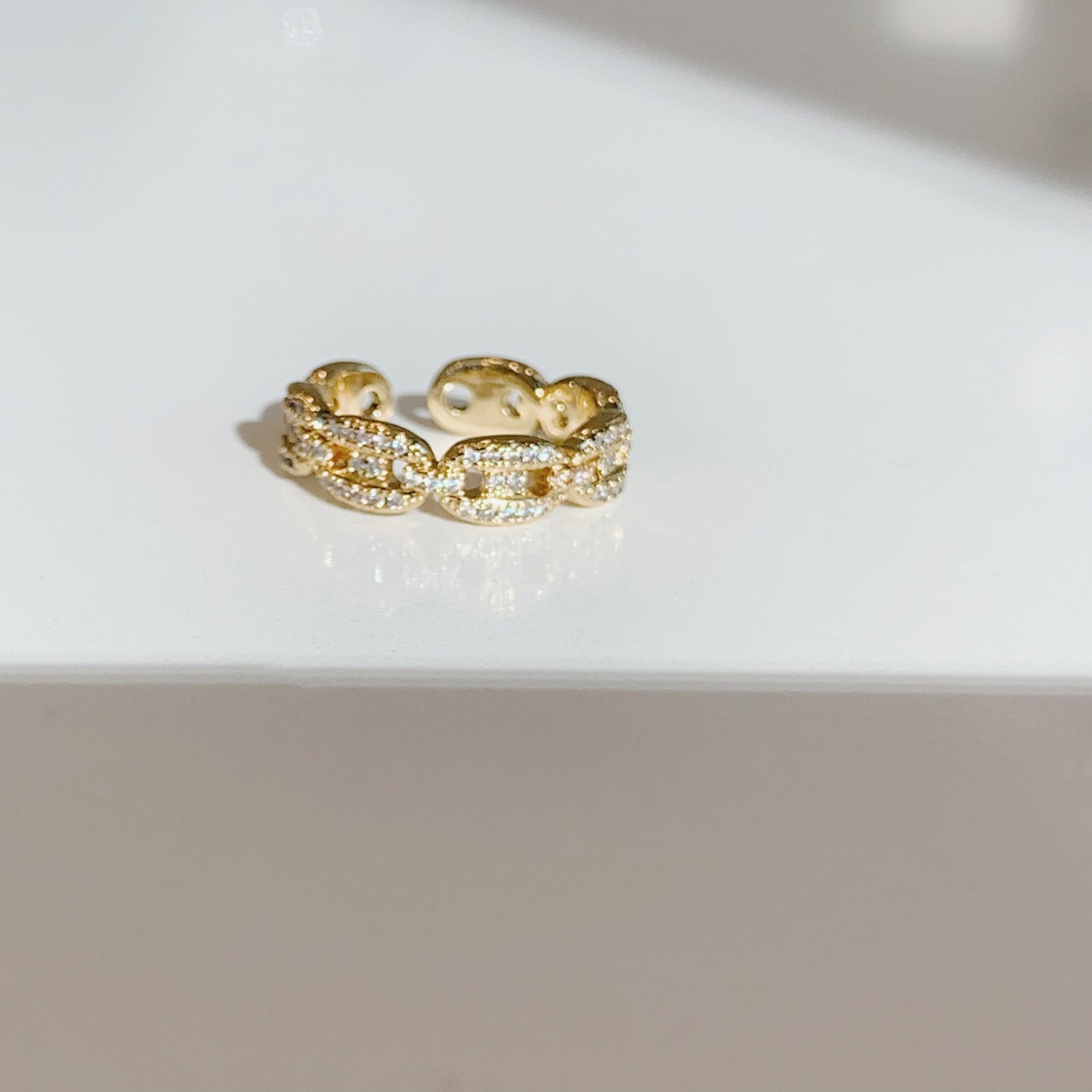 Adjustable Gold-plated chain-ring