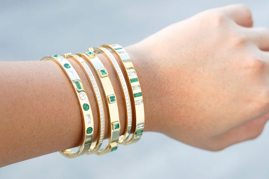 Stainless Steel Green Bangles