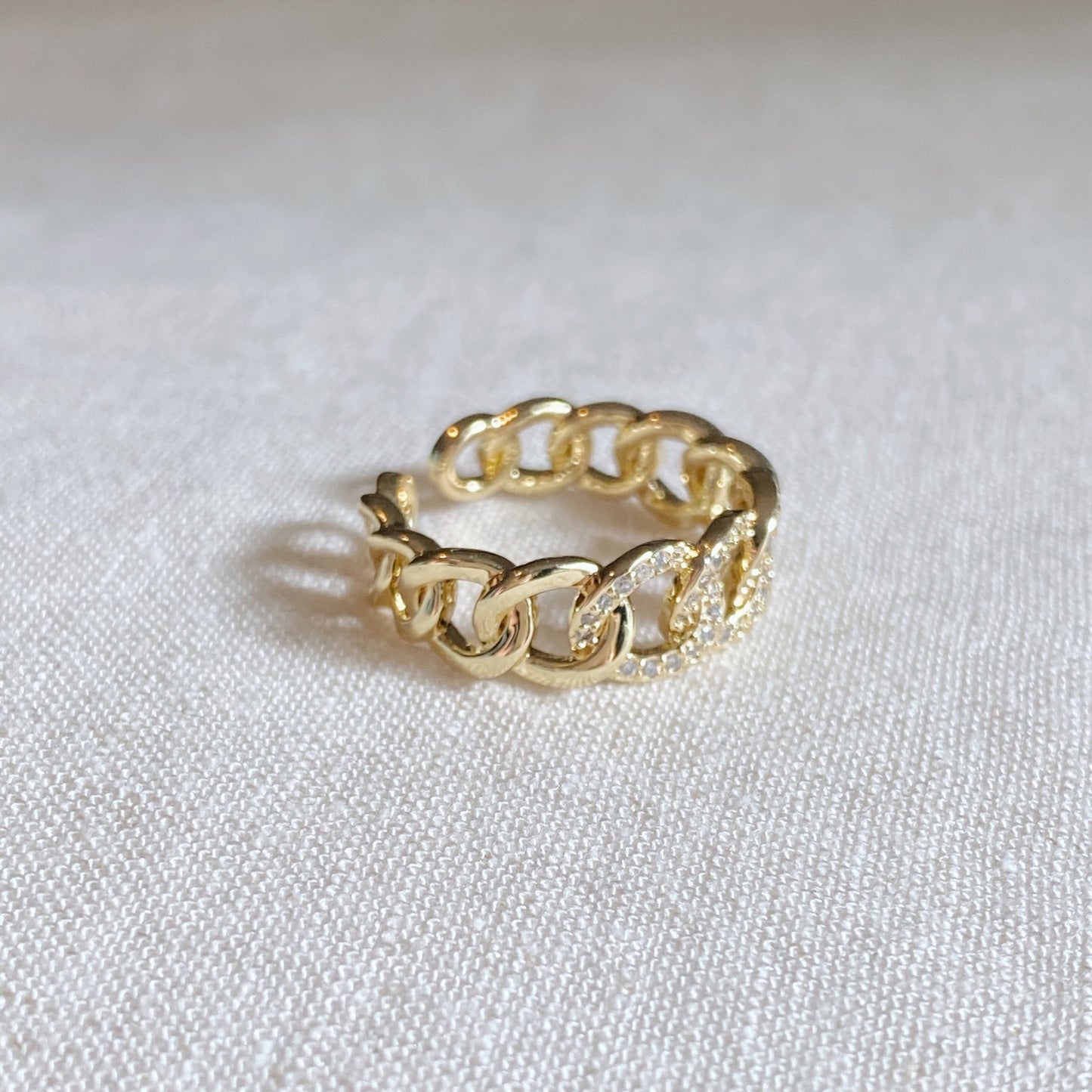 Gold-Plated Chain Link Ring