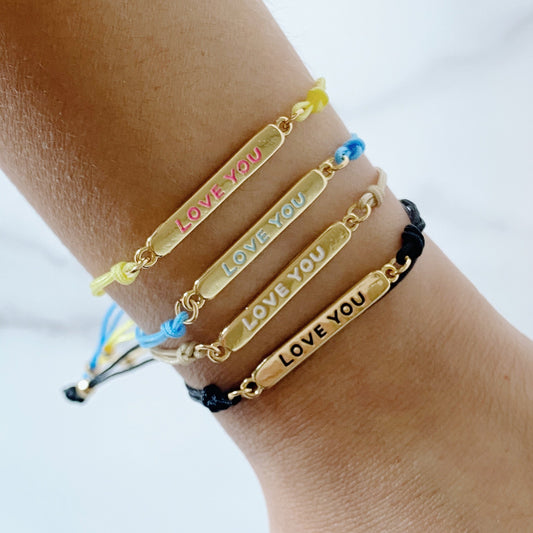 "Love you" gold-plated bracelets, isvi boutique