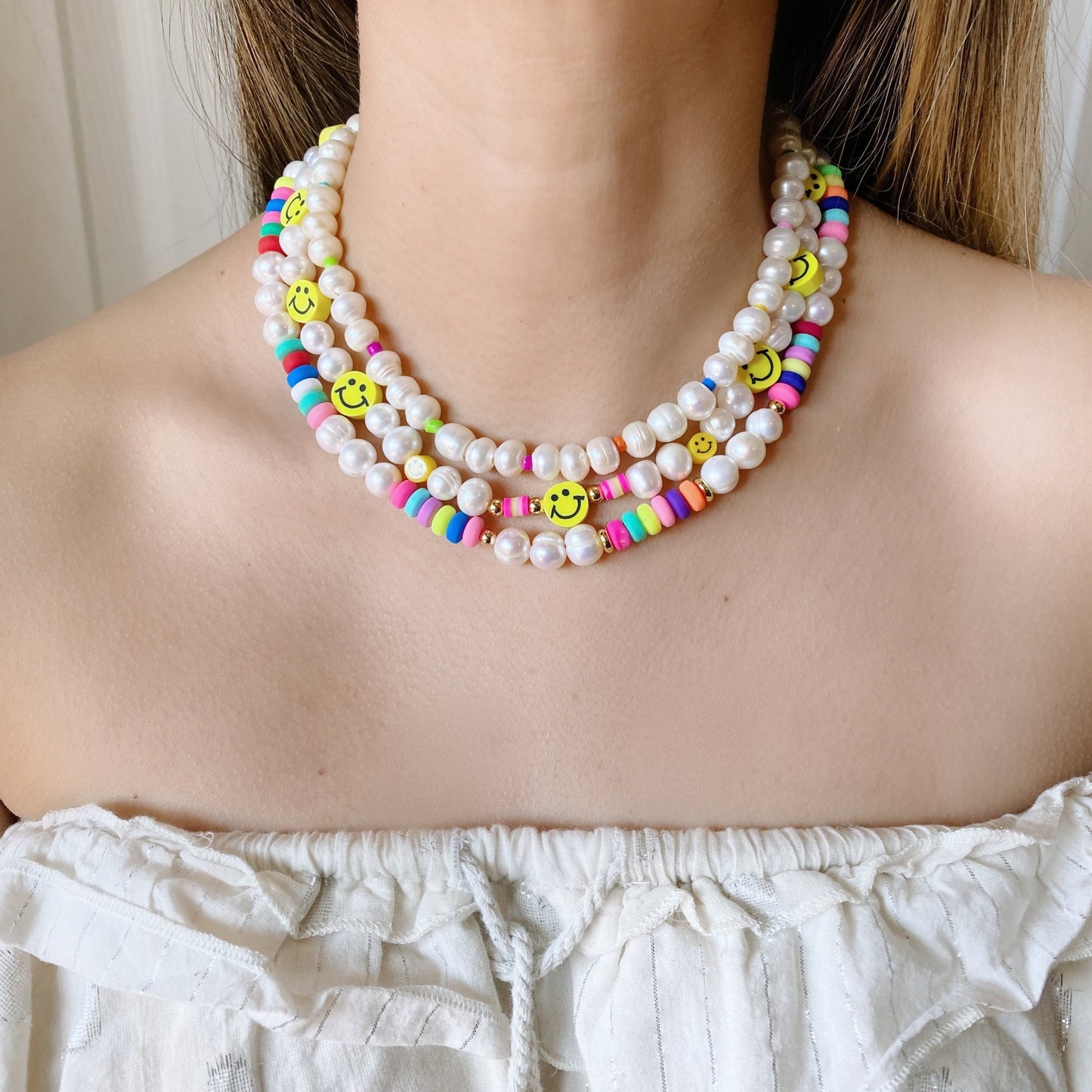 Smiley Pearls Necklace