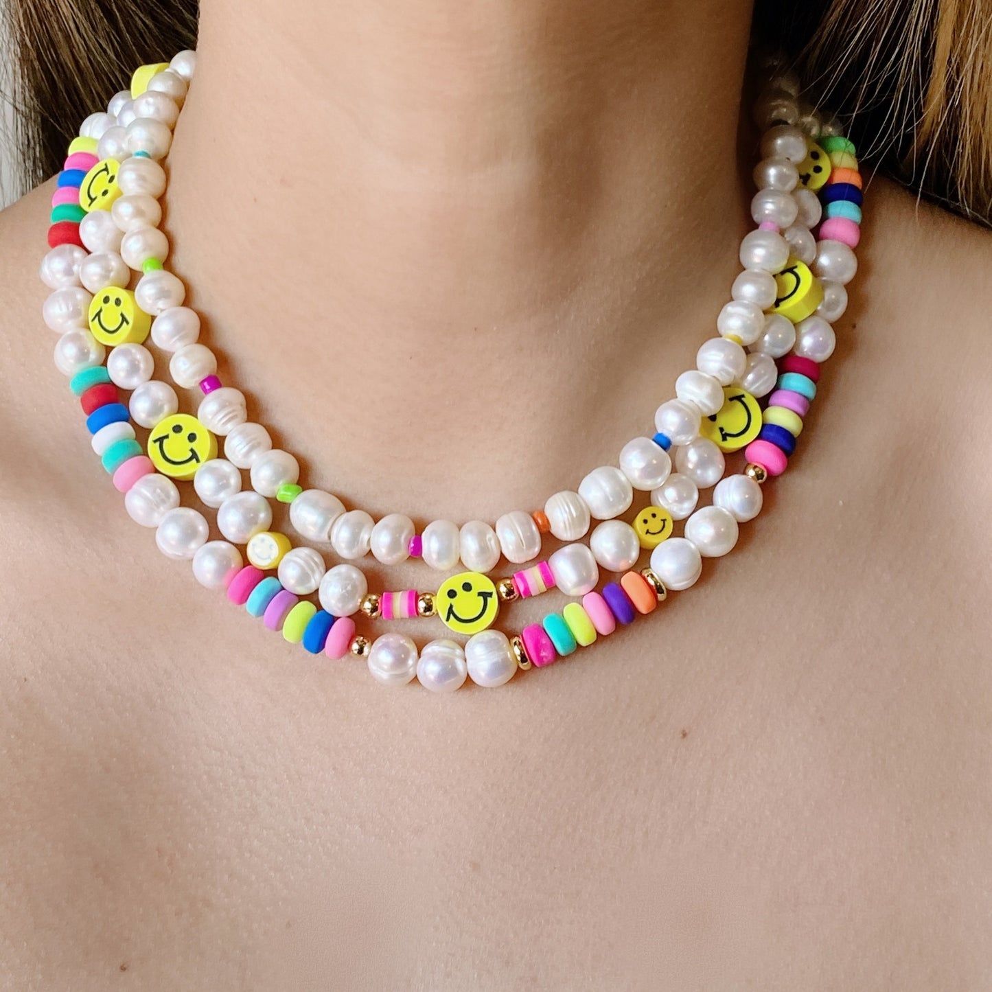 Smiley Pearls Necklace